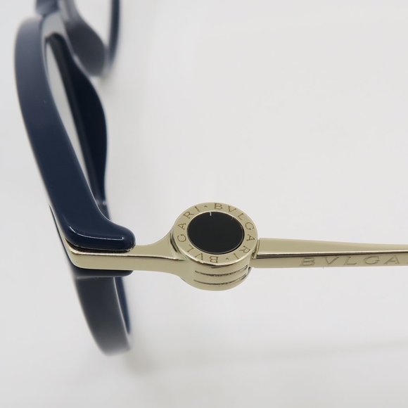 Bvlgari 4121 5388 53mm Navy Blue and Gold Metal, Cat Eye New Women's Glasses - Picture 4 of 7